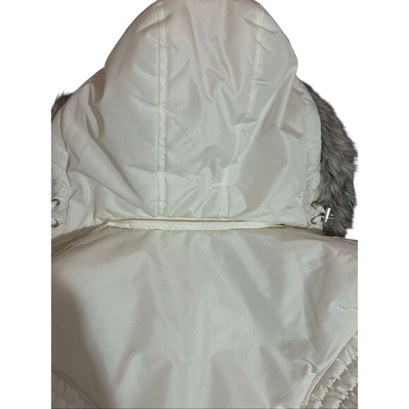 Weather Tamer Winter White Puffer Coat Faux Fur Removable Hood Size M - Picture 5 of 15